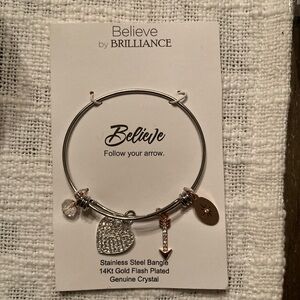 Believe heart charm bracelet
